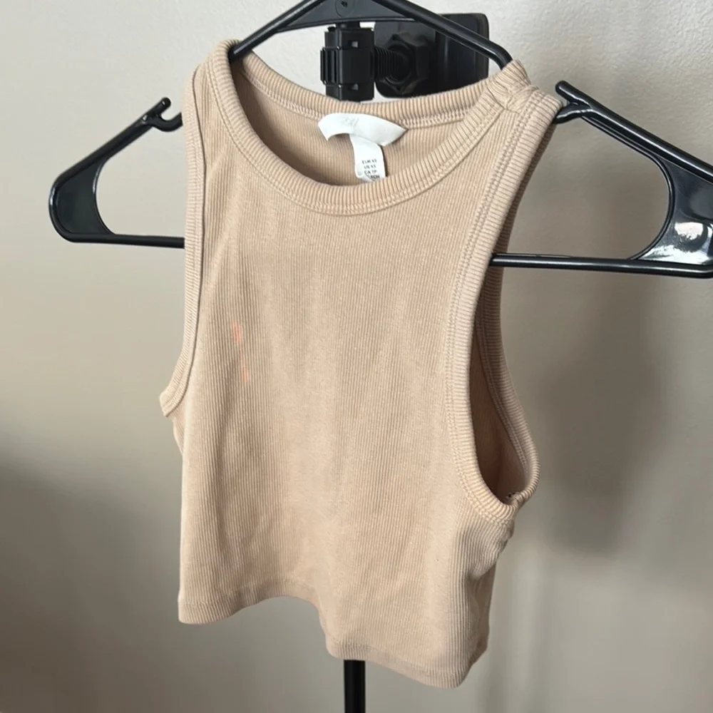 H&M Tan Ribbed Crop Top - Picture 3 of 5